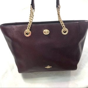 Coach Leather Purse Burgundy